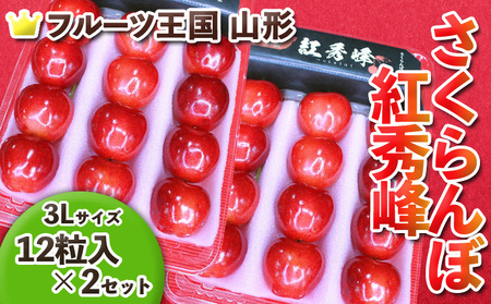 ☆フルーツ王国山形☆紅秀峰 3L 12粒入×2[令和8年産先行予約]FS25-539