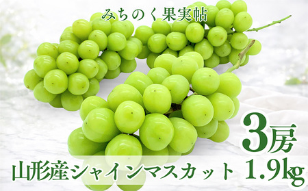 みちのく果実帖 シャインマスカット3房 約1.9kg 【令和8年産先行予約】FS25-151