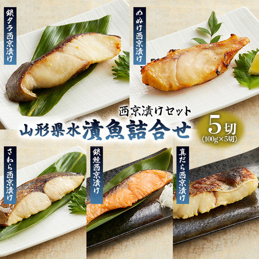 山形県水 漬魚詰合せB(100g×5切)西京漬けセット FZ21-200