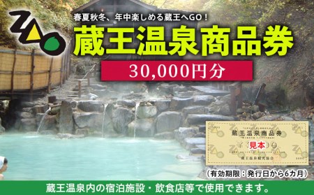 蔵王温泉商品券 30,000円分(3,000円券×10枚) FY21-513