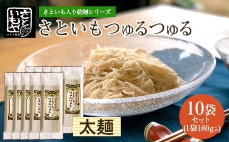 さといも入り乾麺シリーズ さといもつゅるつゅる[太麺] 180g×10袋セット  FZ23-931