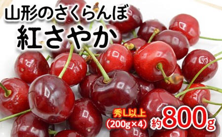 山形のさくらんぼ 紅さやか 約800g Lサイズ以上(200g×4) [令和7年産先行予約]FS24-656くだもの 果物 フルーツ 山形 山形県 山形市 2025年産