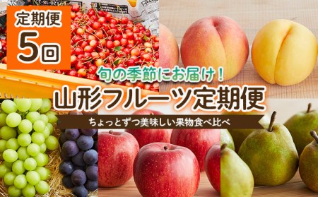 [定期便5回]ちょっとずつ美味しい果物食べ比べ定期便 [令和7年産先行予約]FU22-968 くだもの 果物 フルーツ 山形 山形県 山形市 2025年産