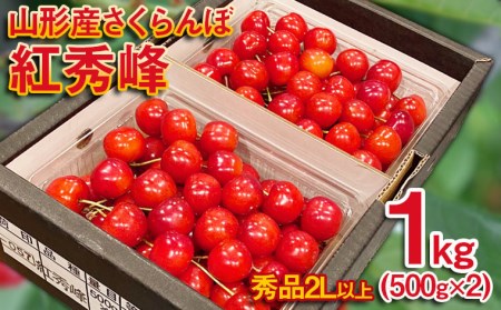 さくらんぼ 紅秀峰 2Lサイズ 1kg(500g×2パック） 【令和6年産先行予約】FU22-078