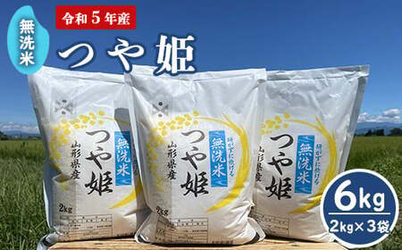 [令和5年産 ] 無洗米 つや姫 6kg (2kg×3袋) 農家直送 2023年産 ブランド米 [005R5-002]