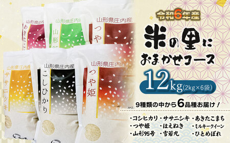 [令和6年産 先行予約]米の里にお任せコース 特別栽培米12kg(2kg×6袋)9種類の中から6種お届け