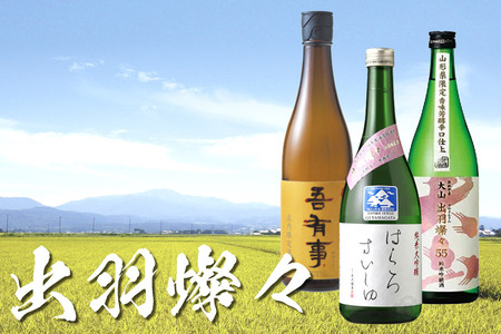 庄内で生まれた酒米「出羽燦々」セット (鶴岡の地酒 720ml×3本) 飲み比べ うまい庄内