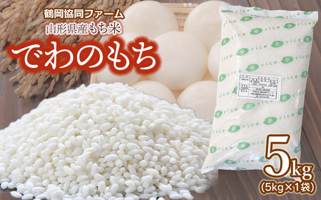 令和6年産 山形県産もち米「でわのもち」5kg(5kg×1袋) 鶴岡協同ファーム