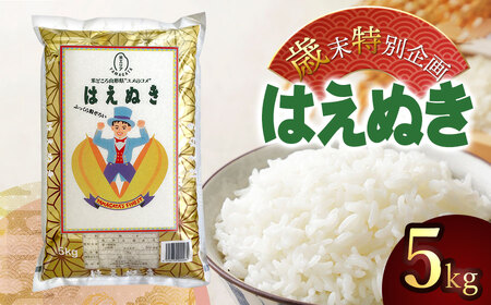 【特別企画】【令和6年産】精米 はえぬき 5kg×1袋 山形県 庄内産　米食味鑑定士お薦め