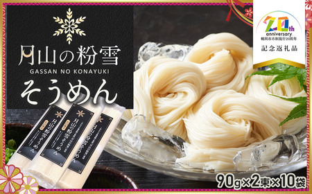 月山の粉雪そうめん 90g×2束×10袋 [市制施行20周年記念返礼品] アインテック株式会社