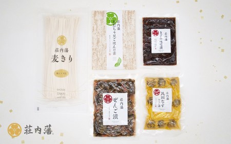 荘内藩セット(麦きり・だだちゃ豆ごはんの素・漬物3種)