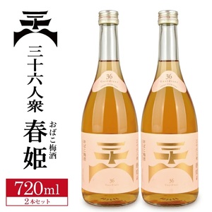 菊勇 三十六人衆 おばこ梅酒 「春姫」 720ml×2本