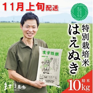11月上旬配送/令和7年産[精米] 特別栽培米『はえぬき』 10kg(5kg×2袋)[減農薬・減化学肥料] MA