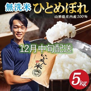 SB0749　12月中旬配送／令和7年産【無洗米】ひとめぼれ　5kg×1袋 農家直送『いいあん米』AG