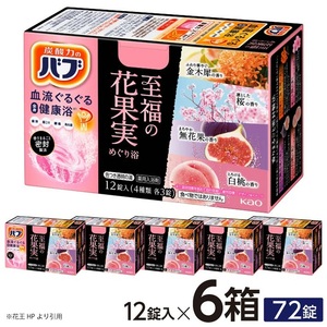 花王バブ 至福の花果実めぐり浴 12錠入×6箱