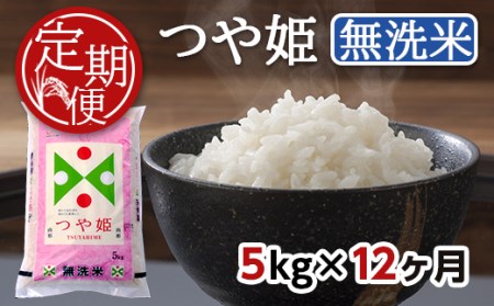 SM0004　【12回定期便】無洗米 つや姫　5kg×12回(計60kg) TO