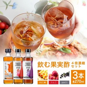 飲む果実酢 4倍濃縮 3本セット (270ml×3本)