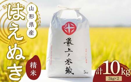 令和6年産 はえぬき 5kg×2 計10kg 精米 [最上ノ米蔵] 山形県産 こめ お米 米 白米