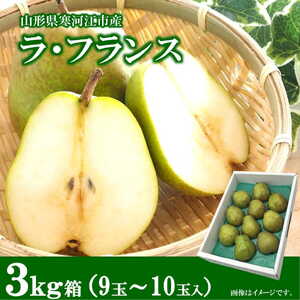 [道の駅厳選]山形県産 令和7年産 ラ・フランス 3kg 2L - 3L ( 9 - 10玉)[2025年10月下旬頃から11月下旬頃配送予定]