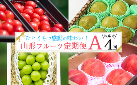 《先行予約》特秀品Aコース【定期便4回】 さくらんぼ 佐藤錦 白桃 シャインマスカット 洋梨 ラフランス 令和8年産 山形県産【2026年6月上旬頃から発送開始予定】※配送不可 沖縄・離島 　072-B-AF028