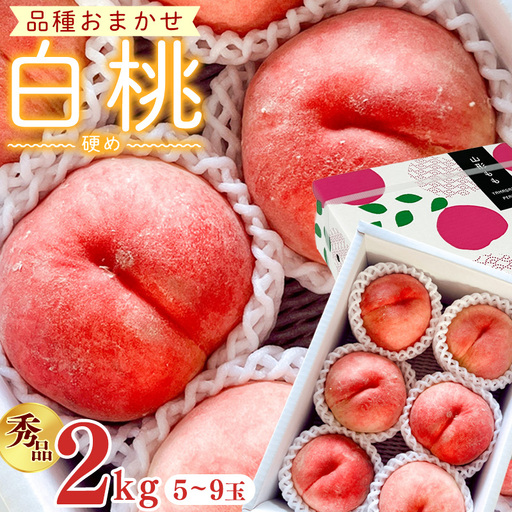 [先行予約]令和8年産 白桃 硬めの桃 秀品 2kg ( 5玉 - 9玉 ) 品種おまかせ 山形県産[2026年8月上旬頃から下旬頃発送予定]※配送不可 沖縄・離島