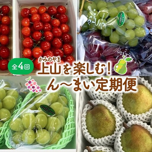【定期便：全４回】果物たくさん『上山を楽しむ！ん～まい』定期便　0049-2601