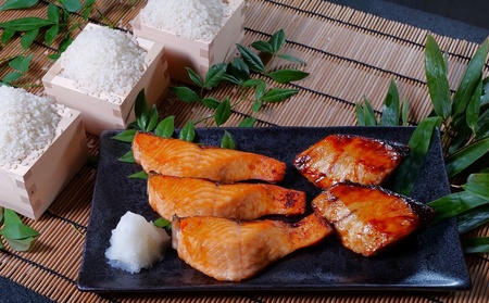 老舗目利の「漬魚」とかみのやまの「お米」食べ比べセット