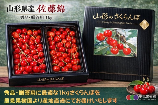 さくらんぼ（佐藤錦）１ｋｇ以上　Ｌ～２Ｌ　秀品以上　0079-2603