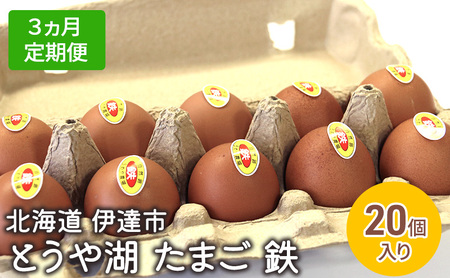 [3ヵ月 定期便] 北海道 伊達市 とうや 卵 鉄 20個 入り たまご
