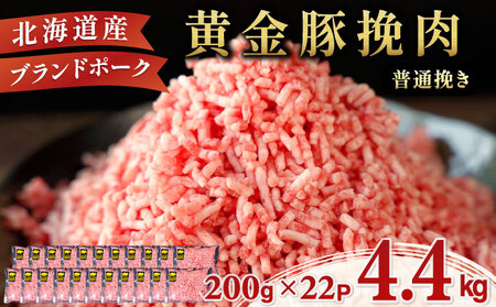 北海道 豚ひき肉 普通挽き 200g 22パック 計4.4kg【ooy-005】