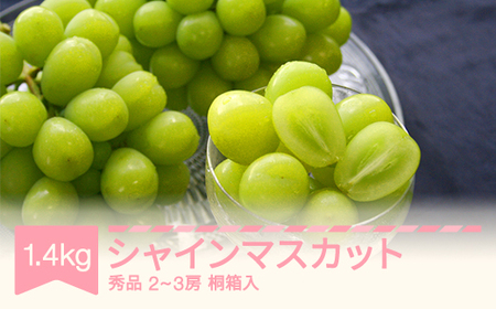 [先行予約]シャインマスカット 秀品 桐箱入り 1.4kg 令和7年産 2025年産 果物 mm-busmk3 ※沖縄・離島への配送不可