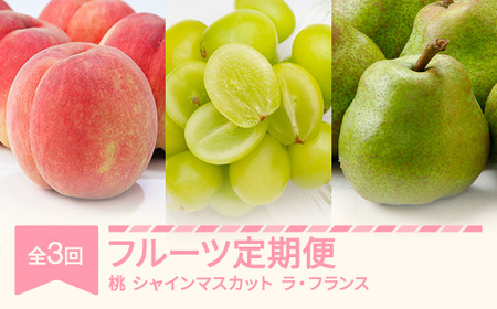 【先行予約】フルーツ定期便 全3回 白桃 シャインマスカット ラ・フランス 秀品 2026年産 令和8年産 ※沖縄・離島への配送不可 sb-fthsl3