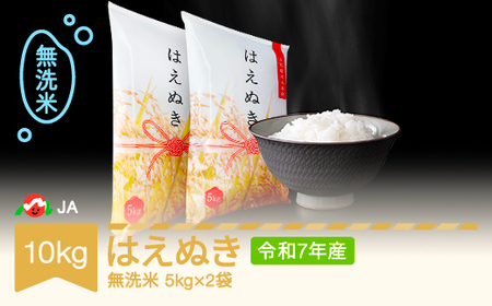 [先行予約]新米 米 ふるさと応援米 10kg 5kg×2 はえぬき 無洗米 令和7年産 2025年10月中旬から11月下旬順次発送 ja-hamxa10-fo10bto11c