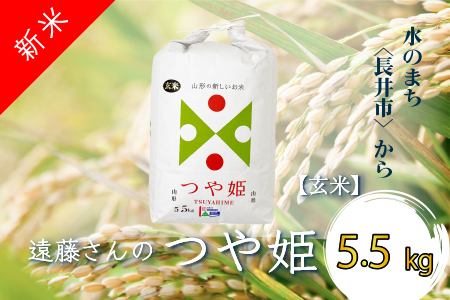 【令和4年産】【玄米】【特別栽培米】遠藤さんの「つや姫」5.5kg×1袋_A075(R4)