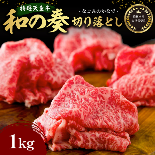 農林水産大臣賞受賞 特選 天童牛 和の奏 切り落とし 1kg 山形牛 08-27-018