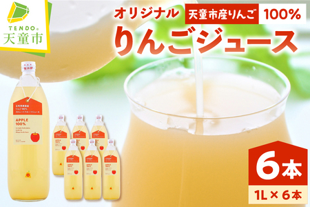 オリジナル りんご ジュース 6本 入り 100%ストレート 山形 天童 07-03-062