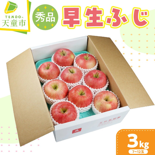 りんご 早生ふじ 3kg フルーツ 果物 山形 リンゴ