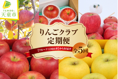 りんご クラブ ( 定期便 ) 全5回 フルーツ 果物 山形 08-03-111