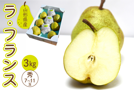 洋梨 ラ・フランス 3kg (7〜11玉入り) フルーツ 果物 山形 08-10-037