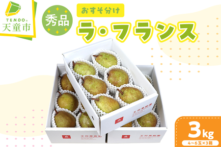 おすそ分け ラ・フランス 3kg 山形 果物 フルーツ 08-03-051