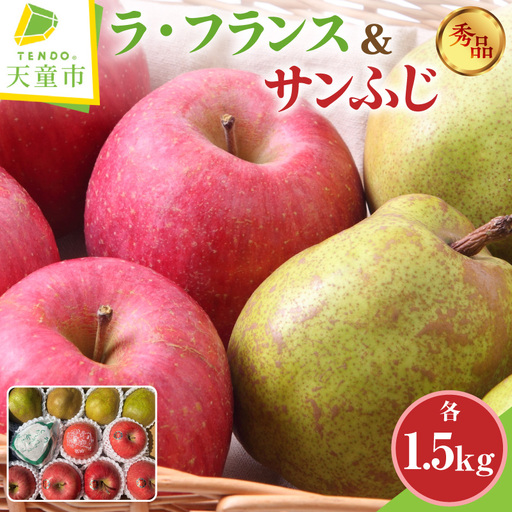 ラ・フランス & りんご ( サンふじ ) 詰合せ 各1.5kg 08-45-020