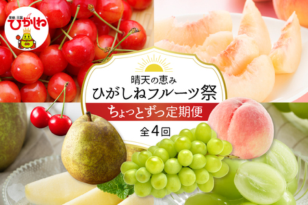 【定期便】晴天の恵み！ひがしねフルーツ祭ちょっとずつ定期便！全7回(2024.6月中旬からスタート)　（さくらんぼ 佐藤錦 紅秀峰 桃 白桃 黄桃 ぶどう シャインマスカット 梨 西洋梨 ラ・フランス りんご サンふじ フルーツ 果物 定期便 山形県 東根市 ふるさと納税）