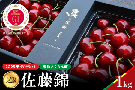 【2025年産　先行予約】真の桜桃 佐藤錦 超特秀 1kg 山形県 東根市　hi004-hi062-032-1 令和7年産 ふるさと納税 さくらんぼ サクランボ フルーツ 果物 くだもの 期間限定 冷蔵配送 先行予約 箱入り 2Lサイズ 取り寄せ グルメ ご当地 特産 産地 直送 送料無料 東北 山形 東根市