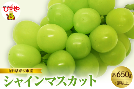 [2025年産 先行予約]山形県東根市産 シャインマスカット 約650g hi074-010-1 令和7年 2025年 ふるさと納税 フルーツ 果物 くだもの シャインマスカット 期間限定 冷蔵配送 先行予約 先行受付 取り寄せ グルメ ご当地 特産 産地 直送 送料無料 東北 山形 東根市 人気
