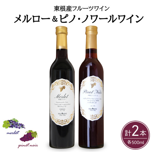 メルローとピノ・ノワールの詰合せ 500ml×2本 ワイン フルーツ