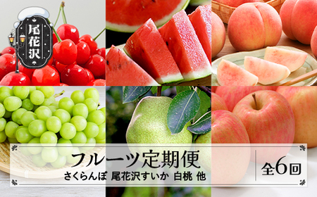 【先行予約】フルーツ定期便 全6回 さくらんぼ スイカ もも シャインマスカット ラ・フランス りんご 令和8年産 sb-ft6xx-b