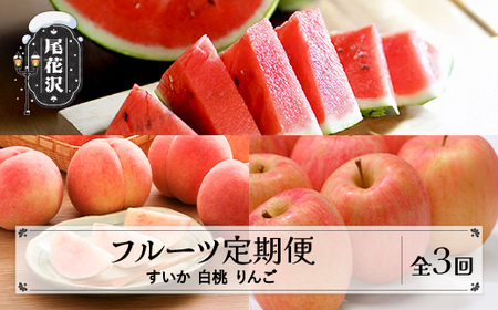 [先行予約]フルーツ定期便 全3回 スイカ もも りんご 令和8年産 sb-ftshr3-b