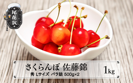 先行予約 さくらんぼ 佐藤錦 1kg(500g×2) Lサイズ 秀品 山形県産 バラ詰 令和8年産 2026年産 sb-snbsx1000