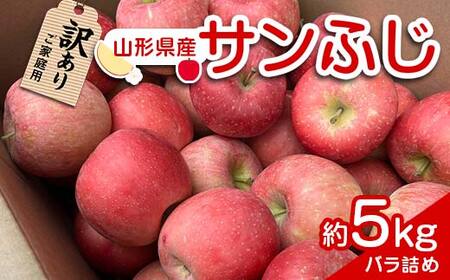 【令和6年産先行予約】 〈訳あり品 家庭用〉 りんご 「サンふじ」 約5kg バラ詰め 《令和6年12月上旬～令和7年2月下旬発送》 『カネタ高橋青果』 リンゴ 山形県 南陽市 [1958]