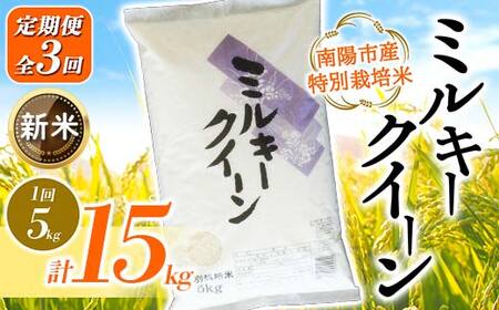 [令和7年産 新米 先行予約] [金賞受賞農家] [定期便3回] 特別栽培米 ミルキークイーン 5kg×3か月 [令和7年10月上旬〜発送] 『あおきライスファーム』 [1613-R7]